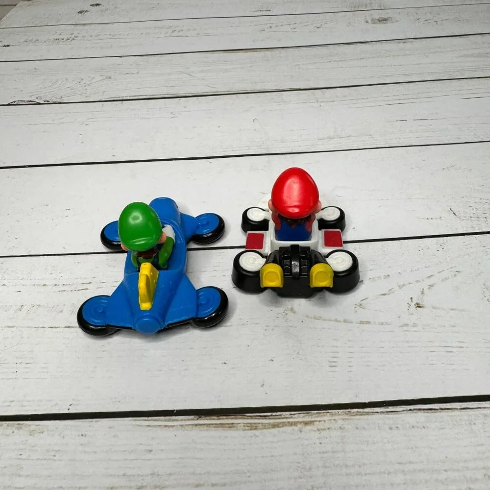 Mario & Luigi Kart Pull Back Cars Nintendo‎ McDonald's Happy Meal Toys Vintage